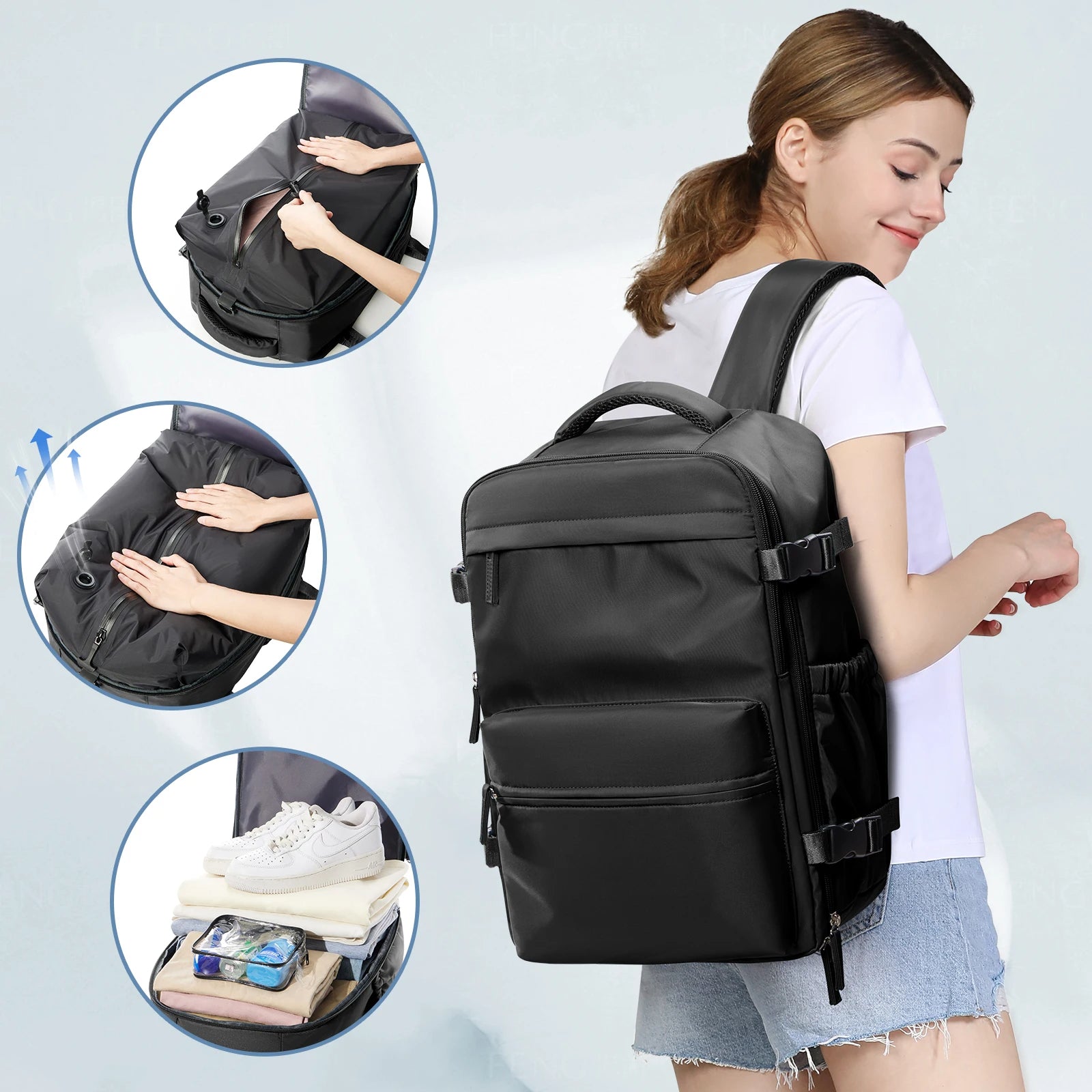 Large Capacity Vacuum Backpack Travel Bag