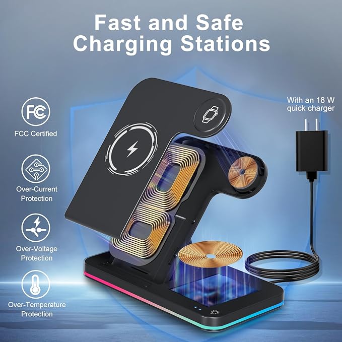 3 in 1 Fast Wireless Charging station